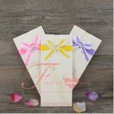 Pink and Purple Ribbon Wedding Invitation Designs